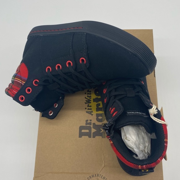 ROZARYA WOMEN'S CANVAS BOOTS Black + Red Stewart - Picture 8 of 16